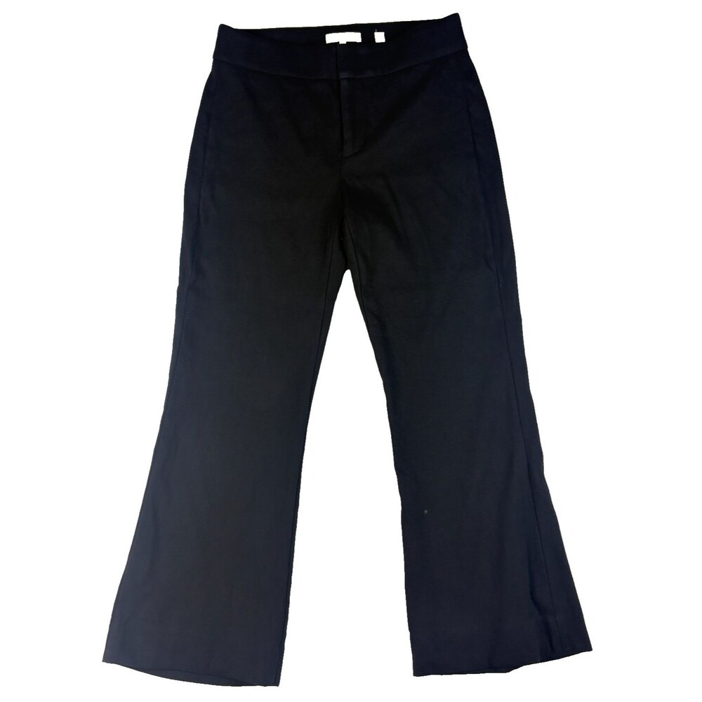 Vince Women's Black Cropped Bootcut Pants Size 2 Stretch Cotton Italian Fabric